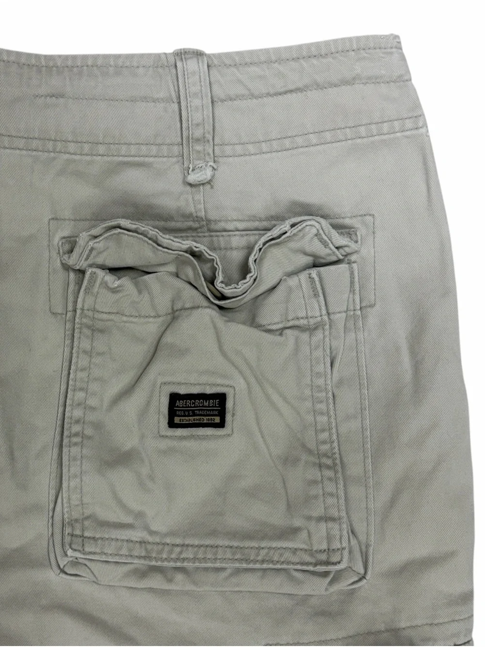 Vintage Abercrombie & Fitch Military Cargo Shorts Men 33 Beige Paratrooper Baggy